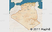 Satellite Map of Algeria, lighten, land only