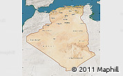 Satellite Map of Algeria, lighten, semi-desaturated, land only