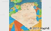 Satellite Map of Algeria, political outside, satellite sea