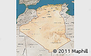 Satellite Map of Algeria, semi-desaturated, land only