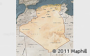 Satellite Map of Algeria, semi-desaturated