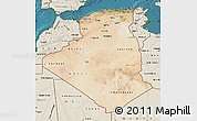 Satellite Map of Algeria, shaded relief outside, satellite sea