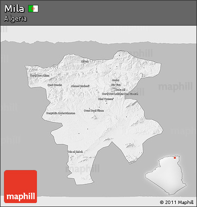 Gray 3D Map of Mila, single color outside