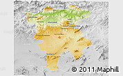 Physical 3D Map of Mila, lighten, desaturated