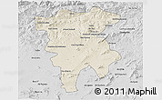 Shaded Relief 3D Map of Mila, desaturated