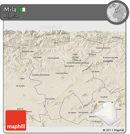 Shaded Relief 3D Map of Mila