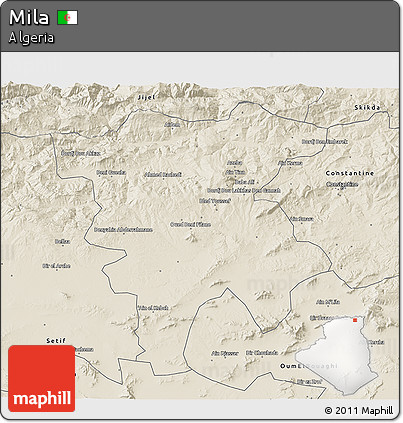 Shaded Relief 3D Map of Mila