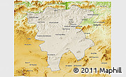 Shaded Relief 3D Map of Mila, physical outside