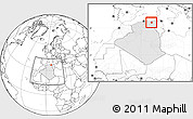Blank Location Map of Mila, highlighted country, within the entire country