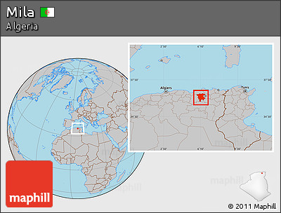 Gray Location Map of Mila