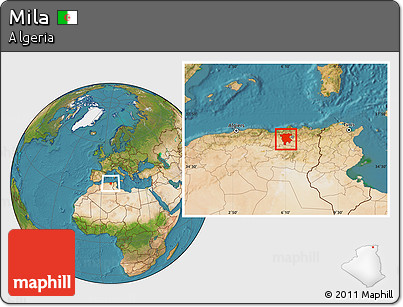 Satellite Location Map of Mila