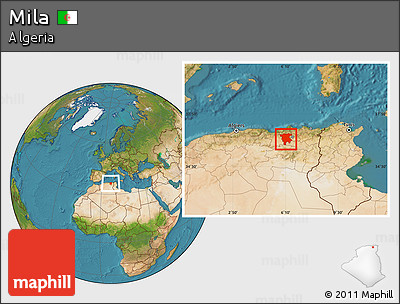 Satellite Location Map of Mila