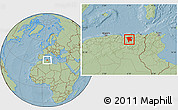 Savanna Style Location Map of Mila, hill shading