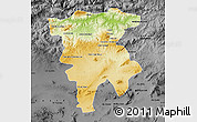 Physical Map of Mila, darken, desaturated