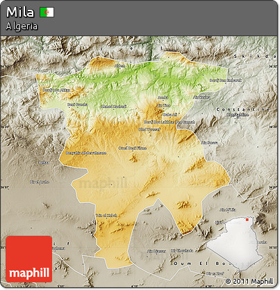 Physical Map of Mila, semi-desaturated