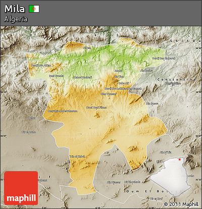 Physical Map of Mila, semi-desaturated