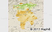 Physical Map of Mila, shaded relief outside