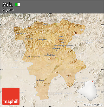 Satellite Map of Mila, lighten