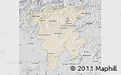 Shaded Relief Map of Mila, desaturated