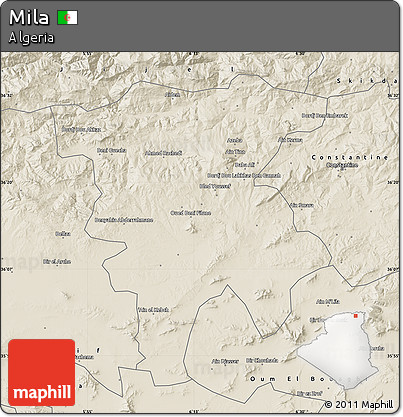 Shaded Relief Map of Mila