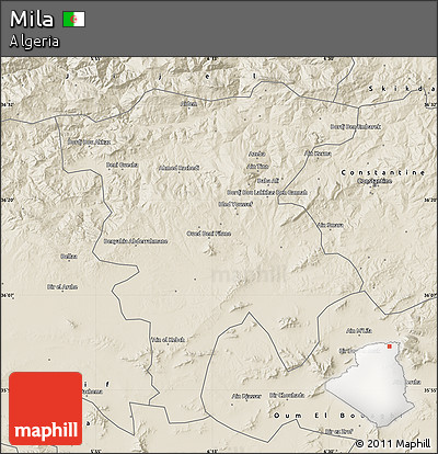 Shaded Relief Map of Mila