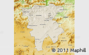 Shaded Relief Map of Mila, physical outside