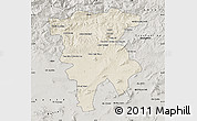 Shaded Relief Map of Mila, semi-desaturated