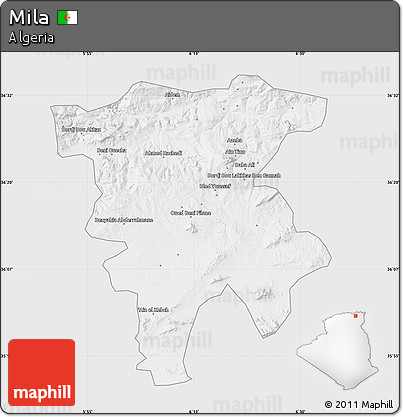 Silver Style Map of Mila, single color outside