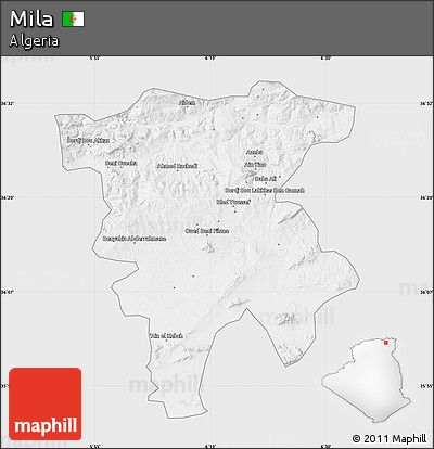Silver Style Map of Mila, single color outside
