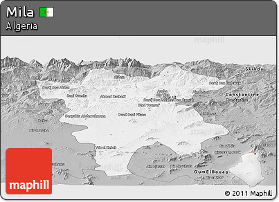 Gray Panoramic Map of Mila