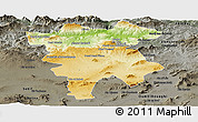 Physical Panoramic Map of Mila, darken, semi-desaturated