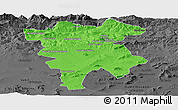 Political Panoramic Map of Mila, darken, desaturated