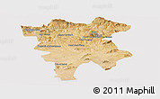 Satellite Panoramic Map of Mila, cropped outside