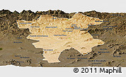 Satellite Panoramic Map of Mila, darken