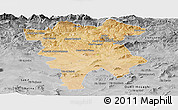 Satellite Panoramic Map of Mila, desaturated