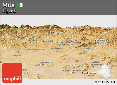 Satellite Panoramic Map of Mila