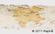 Satellite Panoramic Map of Mila, lighten