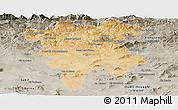 Satellite Panoramic Map of Mila, semi-desaturated