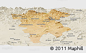 Satellite Panoramic Map of Mila, shaded relief outside