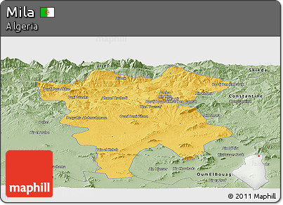 Savanna Style Panoramic Map of Mila