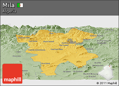 Savanna Style Panoramic Map of Mila