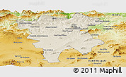 Shaded Relief Panoramic Map of Mila, physical outside