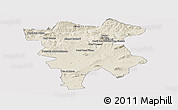 Shaded Relief Panoramic Map of Mila, single color outside