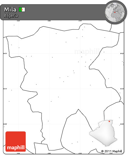 Blank Simple Map of Mila, no labels