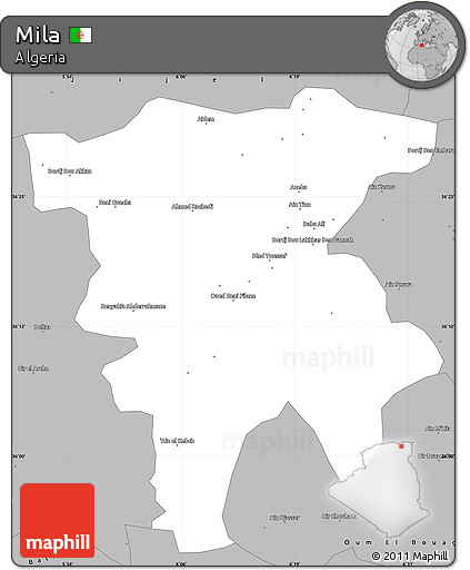 Gray Simple Map of Mila