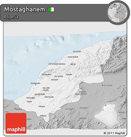 Gray 3D Map of Mostaghanem