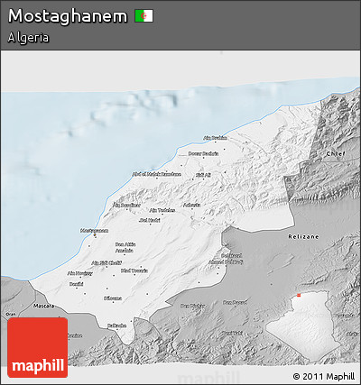 Gray 3D Map of Mostaghanem