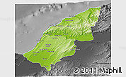 Physical 3D Map of Mostaghanem, darken, desaturated