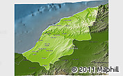 Physical 3D Map of Mostaghanem, darken