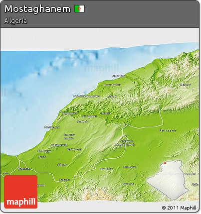 Physical 3D Map of Mostaghanem
